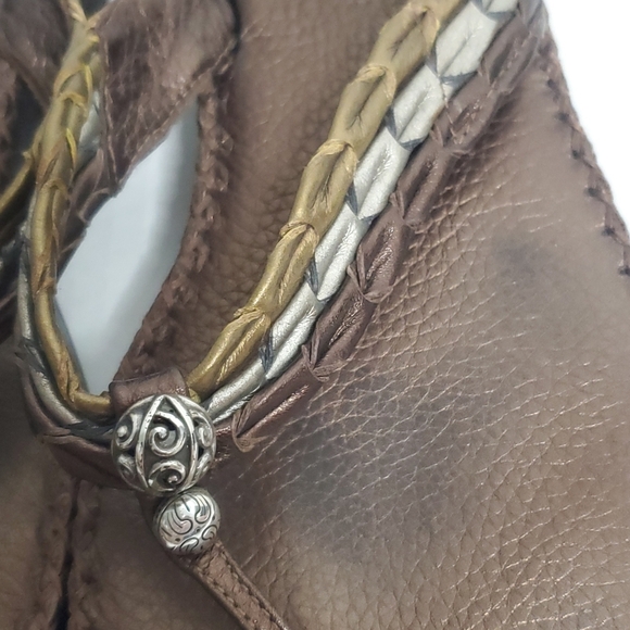 Vintage Brighton Womens Leather Slip On Sandals Sz 9M Thong Flip Flop Casual Y2K - Picture 6 of 11